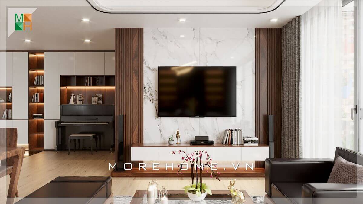  Những mẫu kệ tivi gỗ óc chó cho phòng khách sang trọng