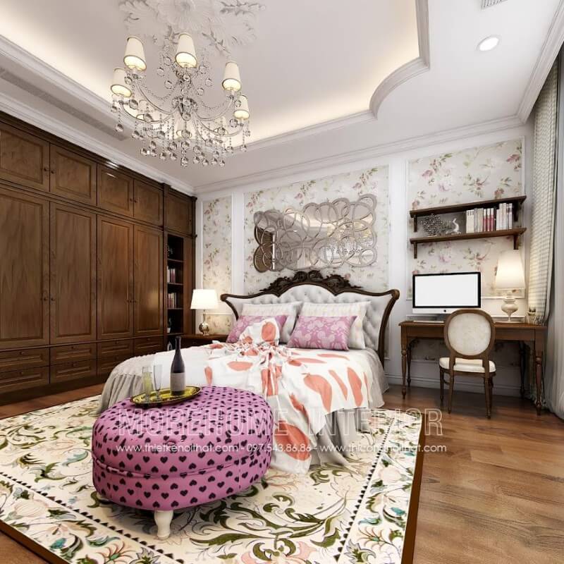 Thiết kế tủ quần áo gỗ óc chó