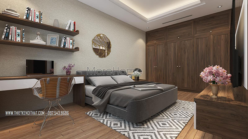 Thiết kế tủ quần áo gỗ óc chó