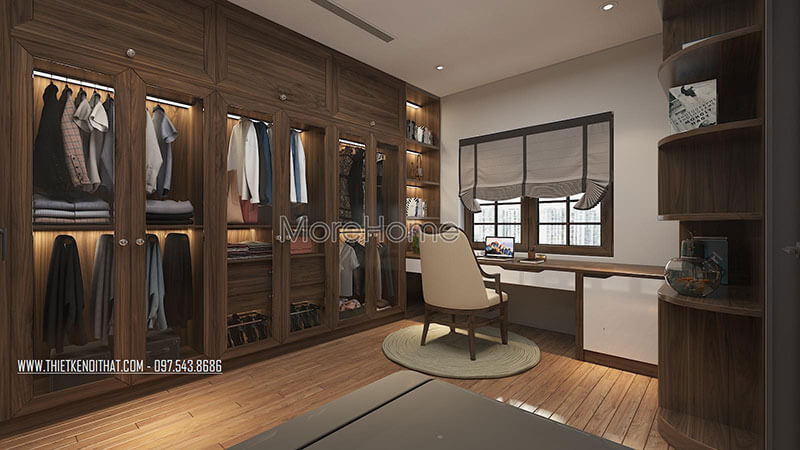 Thiết kế tủ quần áo gỗ óc chó