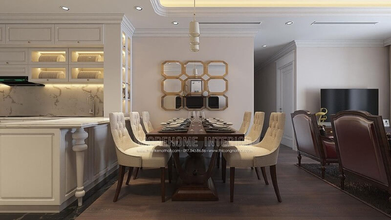 Mẫu bàn ăn tân cổ điển tinh tế và sang trọng