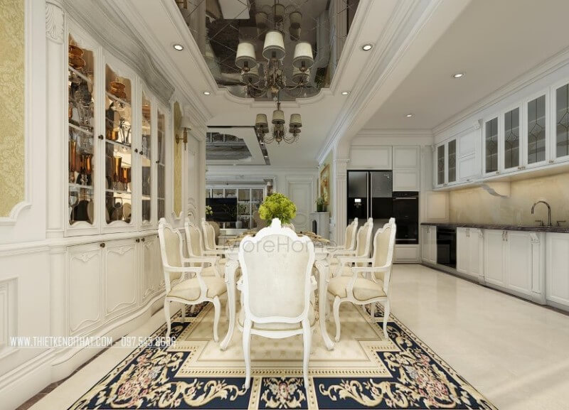 Mẫu bàn ăn tân cổ điển tinh tế và sang trọng