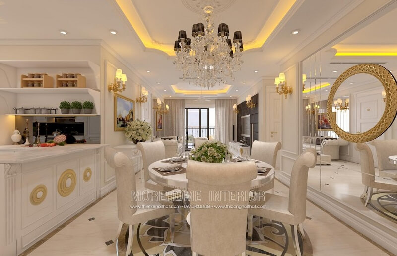 Mẫu bàn ăn tân cổ điển tinh tế và sang trọng