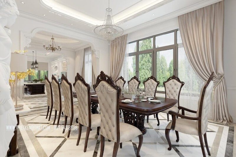 Mẫu bàn ăn tân cổ điển tinh tế và sang trọng