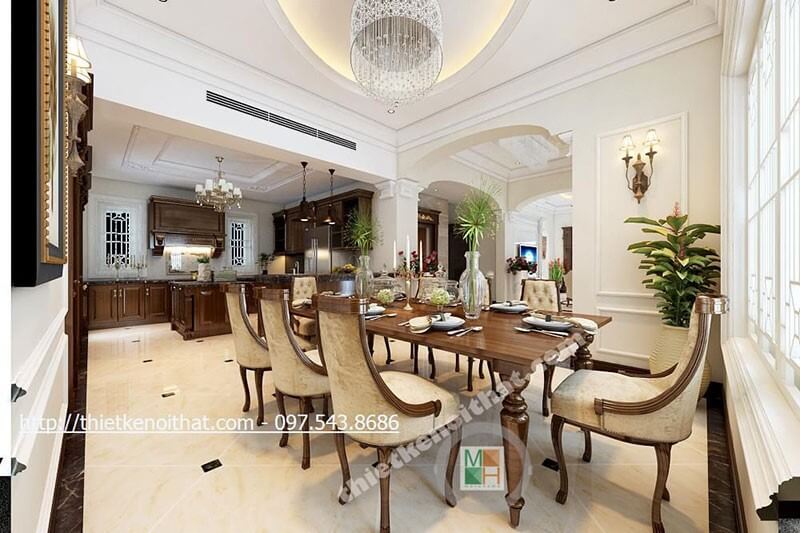 Mẫu bàn ăn tân cổ điển tinh tế và sang trọng