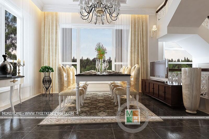 Mẫu bàn ăn tân cổ điển tinh tế và sang trọng
