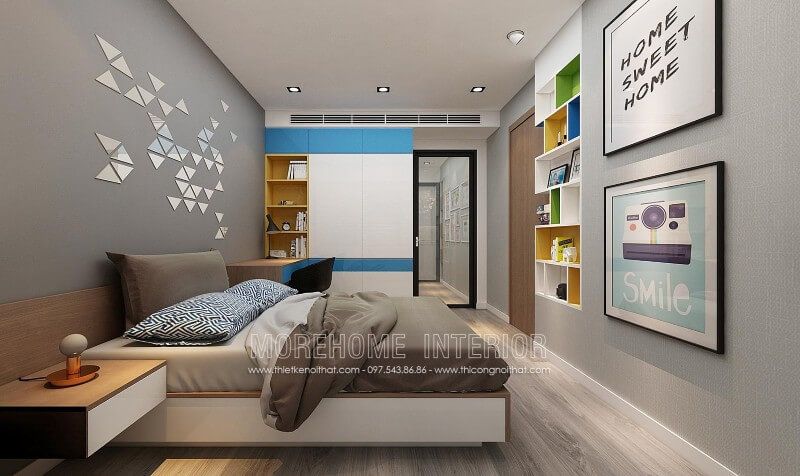 Mẫu giường ngủ gỗ công nghiệp nhẹ nhàng, mang lại cho không gian sự thanh thoát và tinh tế