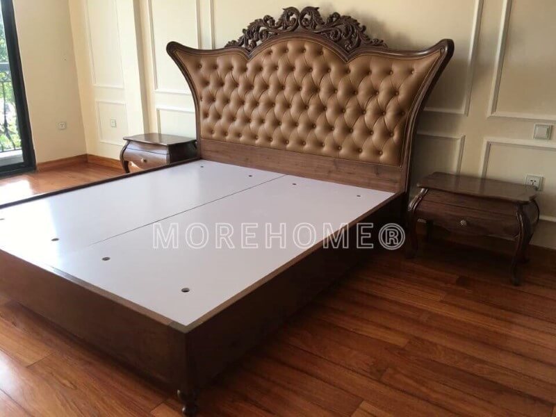  Mẫu giường ngủ gỗ óc chó tự nhiên sang trọng