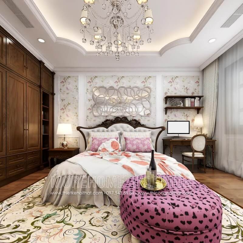  Mẫu giường ngủ gỗ óc chó tự nhiên sang trọng