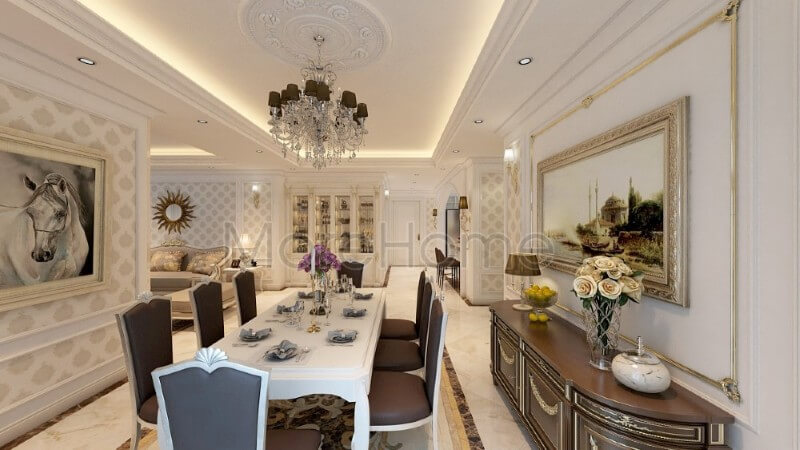 Mẫu bàn ghế ăn 8 chỗ giúp cho gia chủ thuận tiện hơn trong quá trình dùng bữa cũng của mọi thành viên trong gia đình cũng như những buổi tiệc tiếp đãi khách tới chơi nhà mẫu bàn ăn gỗ tự nhiên cao cấp cho phòng ăn sang trọng