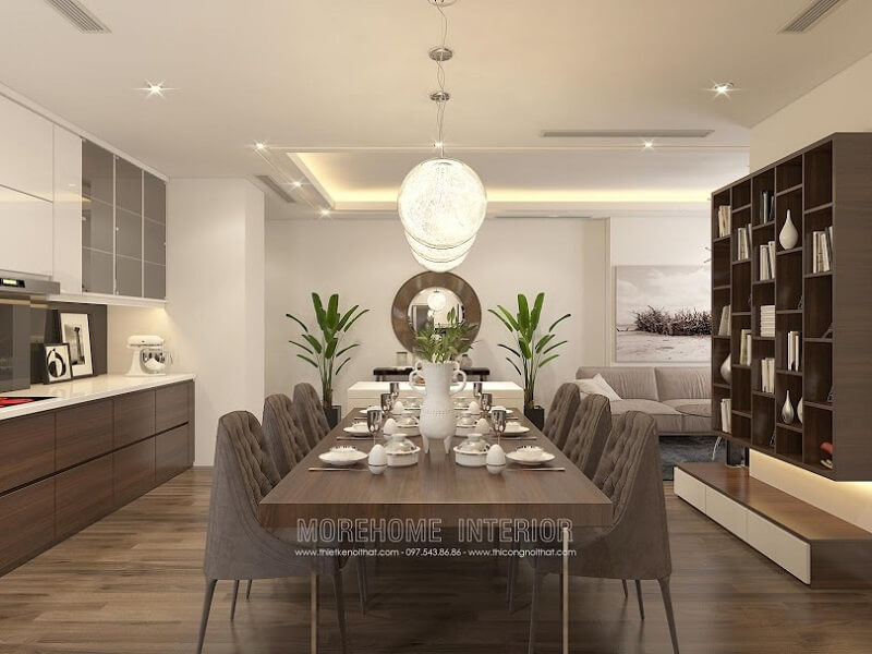 Bạn yêu thích vẻ đẹp ấn tượng thì đừng nên bỏ lỡ bộ bàn ăn gỗ tự nhiên được sản xuất tại MoreHome mẫu bàn ăn gỗ tự nhiên cao cấp cho phòng ăn sang trọng