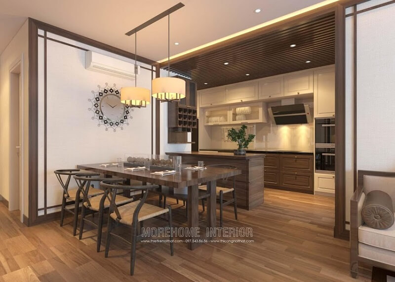 Bộ bàn ăn gỗ hiện đại với kiểu dáng đơn giản nhưng không kém phần tinh tế sang trọng mẫu bàn ăn gỗ tự nhiên cao cấp cho phòng ăn sang trọng