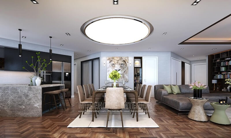 Bộ bàn ăn gỗ hiện đại với kiểu dáng đường nét thanh mảnh, trẻ trung được nhều gia chủ yêu thích và hướng đến mẫu bàn ăn gỗ tự nhiên cao cấp cho phòng ăn sang trọng