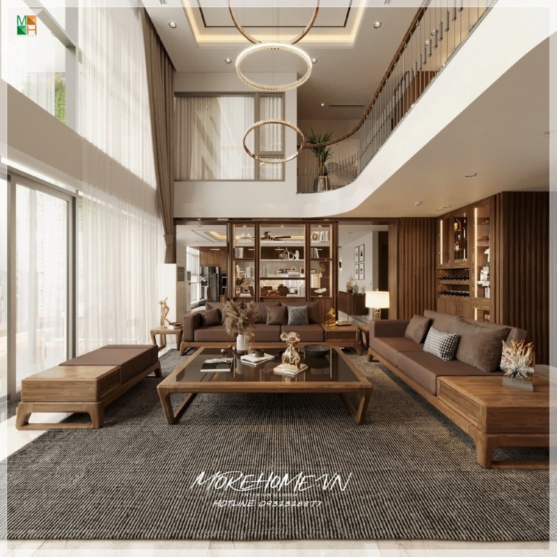 Sofa gỗ chân quỳ