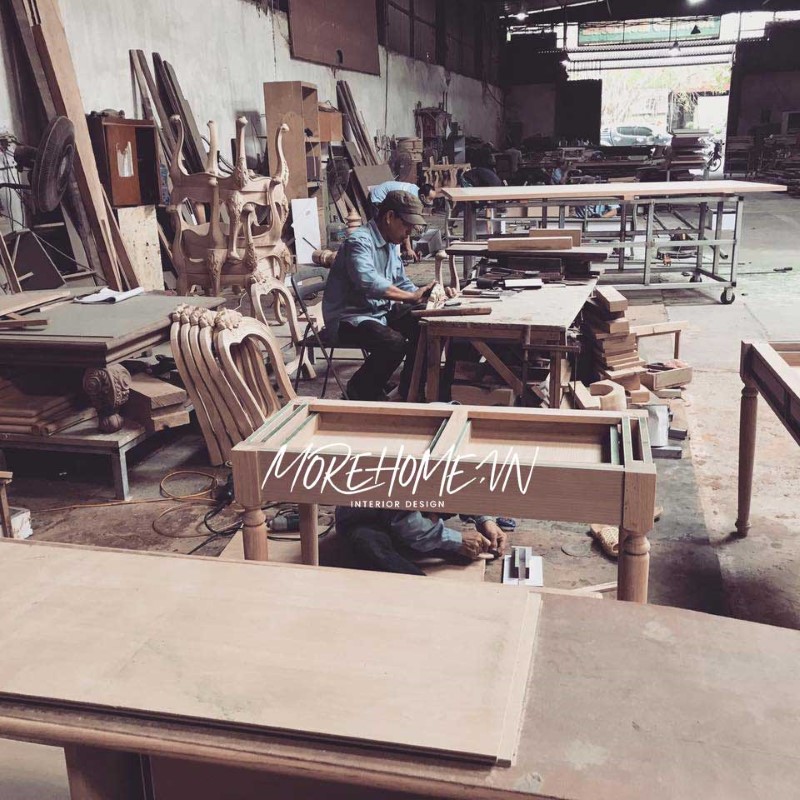 Sofa gỗ chân quỳ