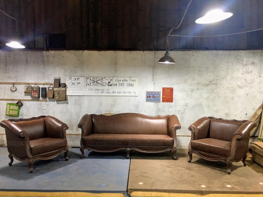 Sofa gỗ da