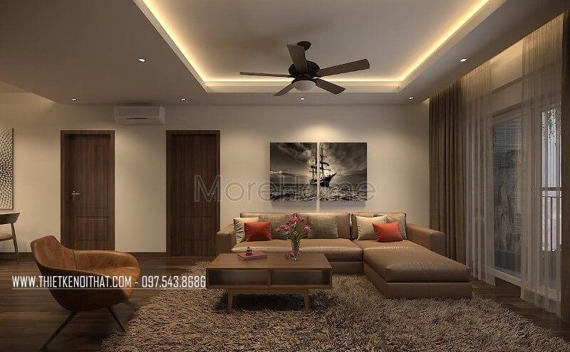 Nội thất phòng khách chung cư được thiết kế đẹp mà đơn giản