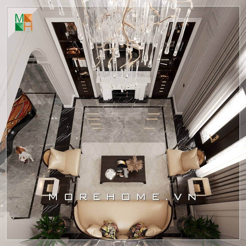 Gợi ý mẫu thiết kế không gian phòng khách tân cổ điển sang trọng cho biệt thự, nhà phố, chung cư, căn hộ penthouse.