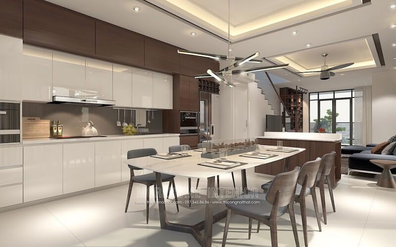 Bạn yêu thích vẻ đẹp cao cấp của bộ bàn ăn chung cư hãy đến ngay với siêu thị nội thất MoreHome Mẫu bàn ăn đẹp MoreHome