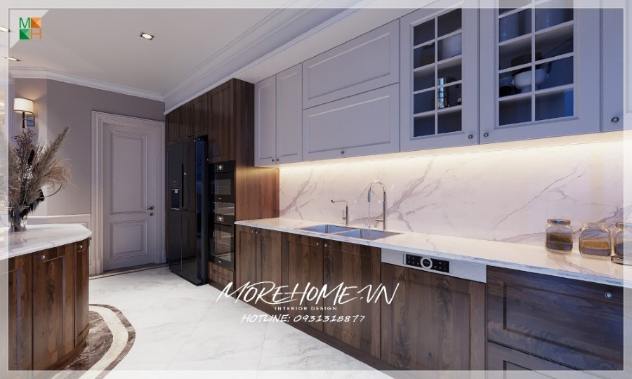 nội thất chung cư gỗ óc chó