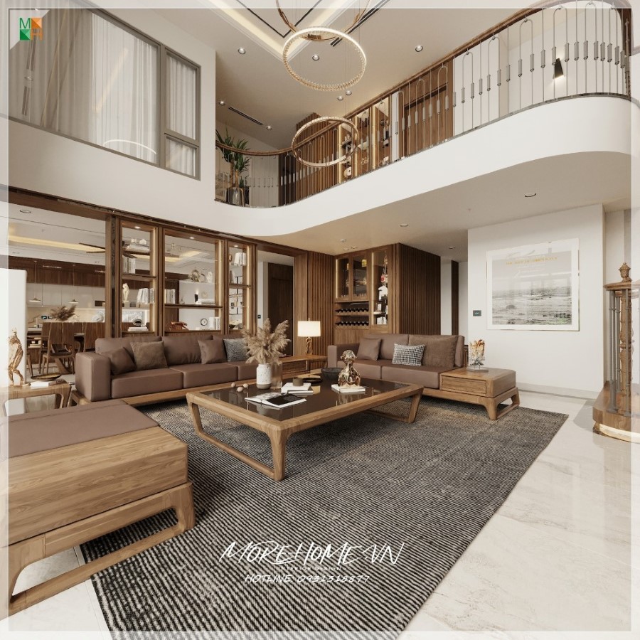 nội thất chung cư gỗ óc chó