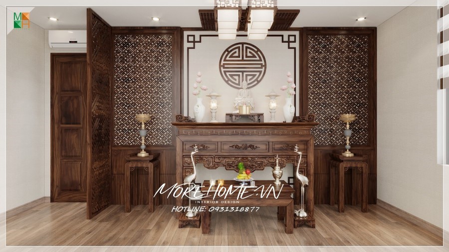 nội thất chung cư gỗ óc chó