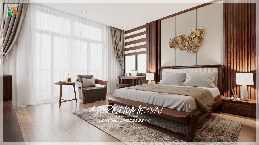 nội thất chung cư gỗ óc chó