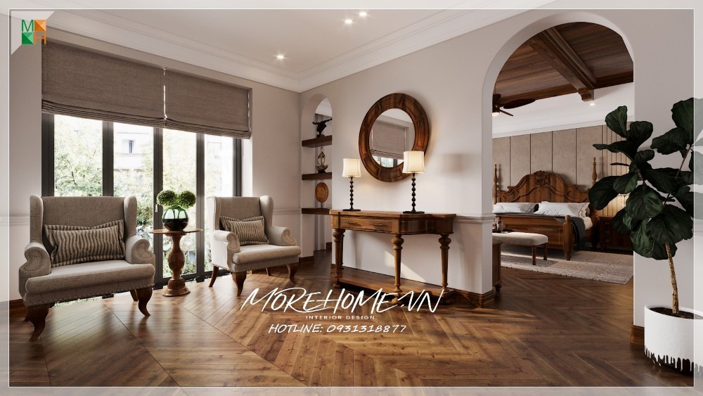 sofa gỗ sồi giả vân óc chó