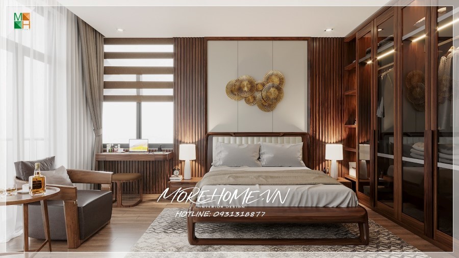 sofa gỗ sồi giả vân óc chó