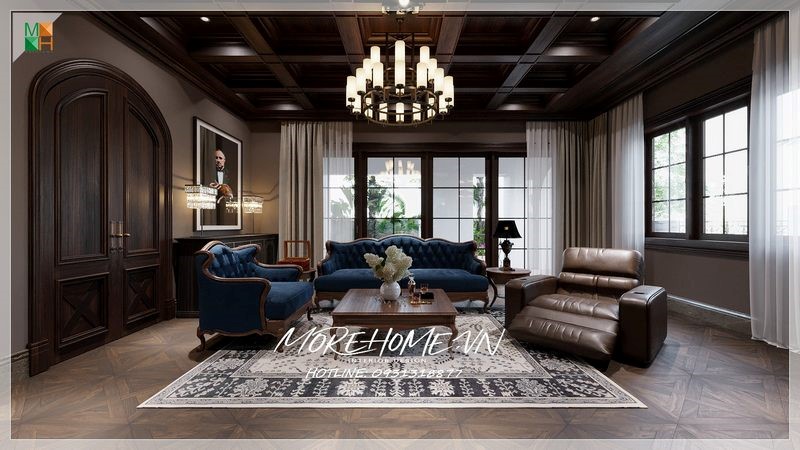 sofa gỗ sồi giả vân óc chó