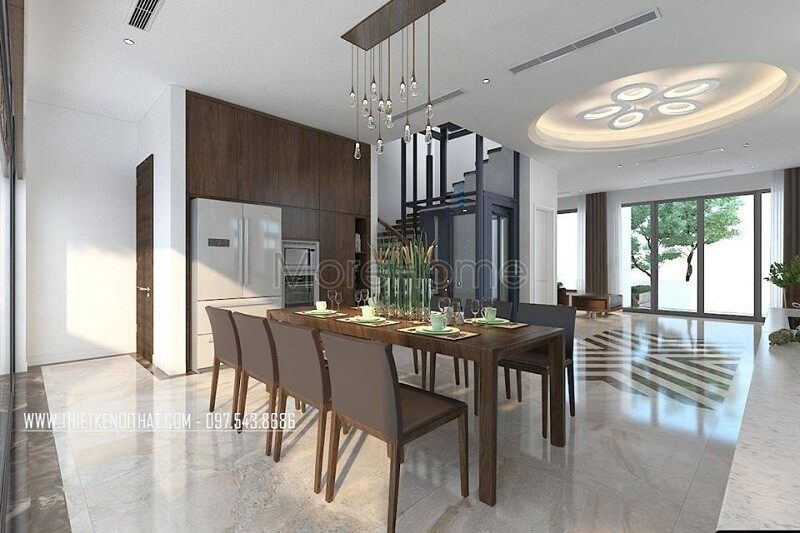 Mẫu bàn ăn 8 ghế cho biệt thư gia chủ