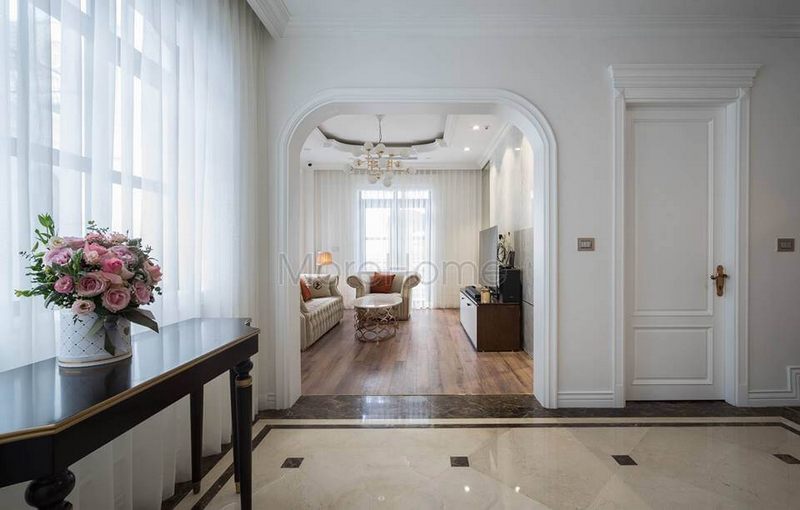 Thi công cửa gỗ tự nhiên sơn bệt trắng cho biệt thự Imperia Hải Phòng