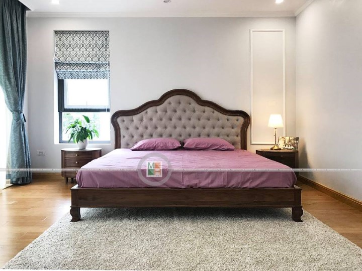 Giường gỗ óc chó tự nhiên đẹp Giường gỗ óc chó tự nhiên đẹp