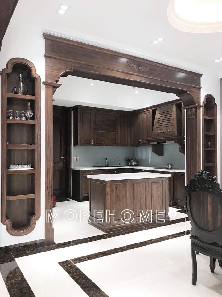 Morehome trình làng các mẫu tủ bếp gỗ óc chó mới nhất Morehome trình làng các mẫu tủ bếp gỗ óc chó mới nhất