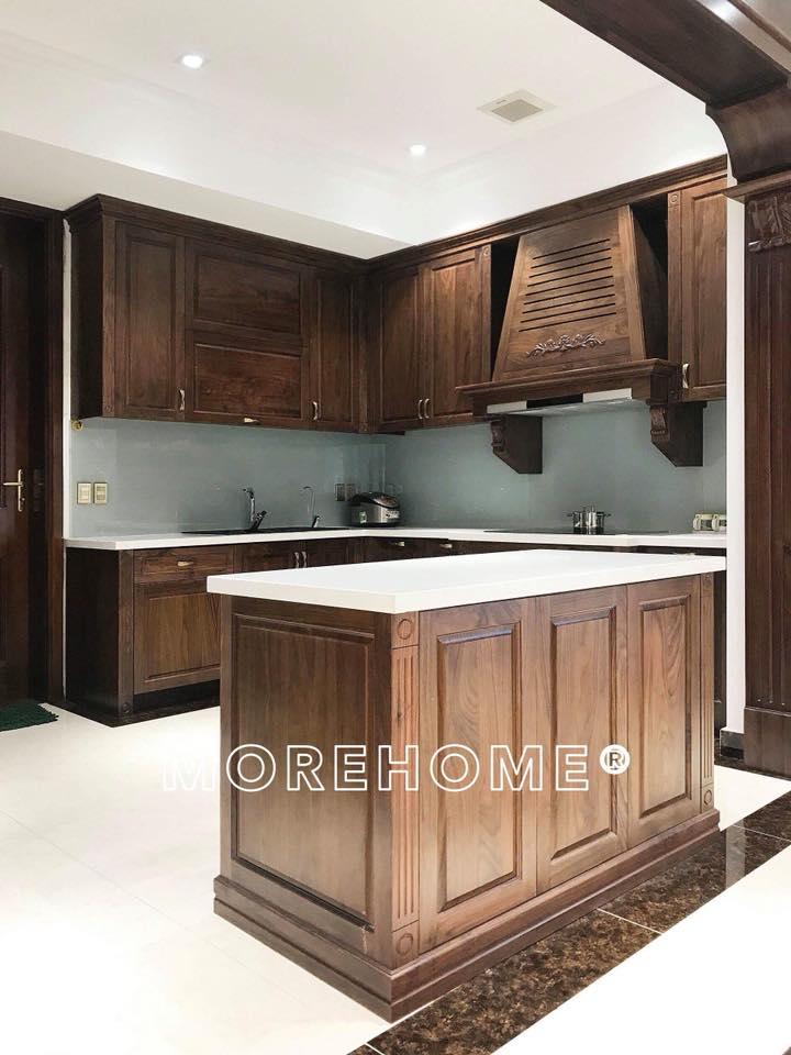 Morehome trình làng các mẫu tủ bếp gỗ óc chó mới nhất Morehome trình làng các mẫu tủ bếp gỗ óc chó mới nhất
