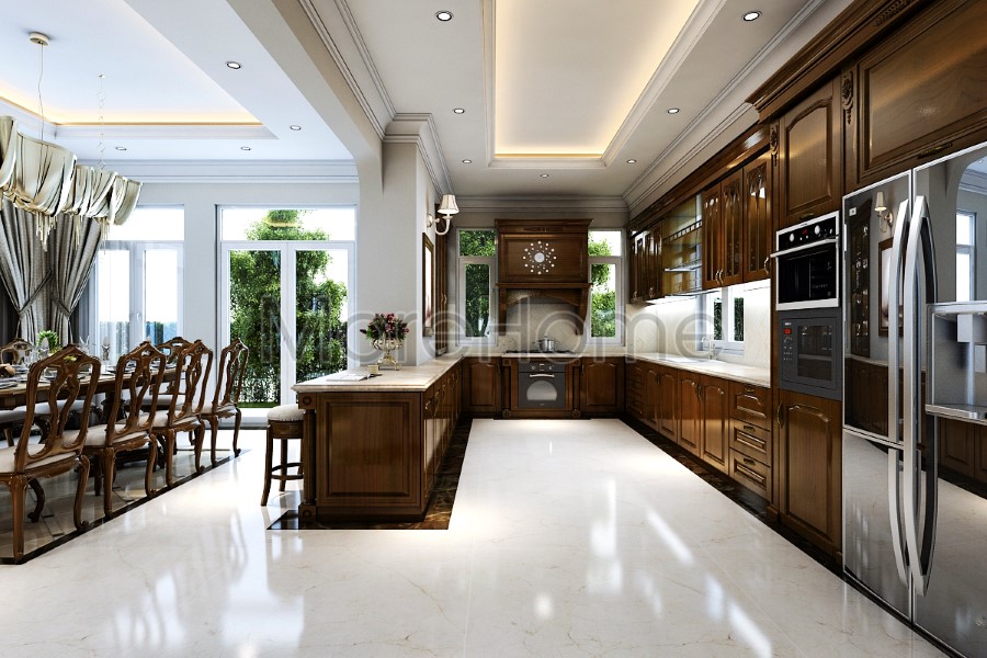 Morehome trình làng các mẫu tủ bếp gỗ óc chó mới nhất Morehome trình làng các mẫu tủ bếp gỗ óc chó mới nhất