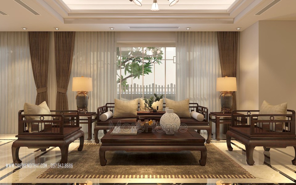 15 Mẫu bàn ghế gỗ óc chó cho phòng khách sang trọng