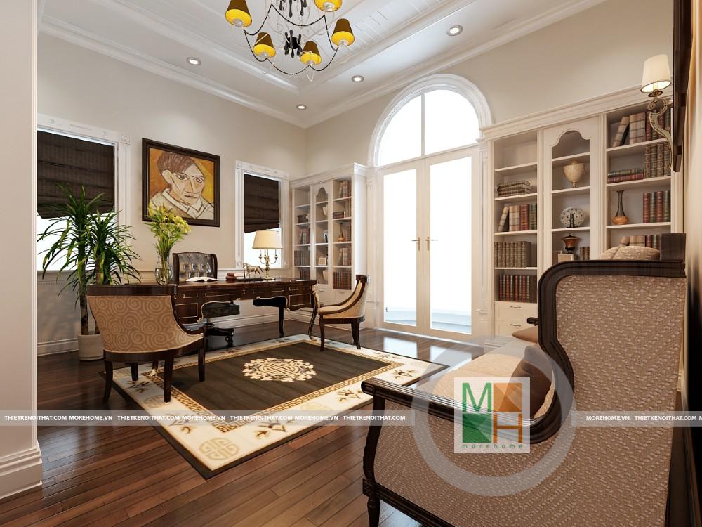 Các mẫu thiết kế nội thất gỗ óc chó phòng làm việc thêm ấn tượng