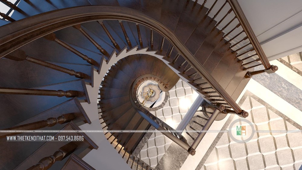 11 mẫu cầu thang gỗ óc chó đa dạng phong cách trong thiết kế nội thất