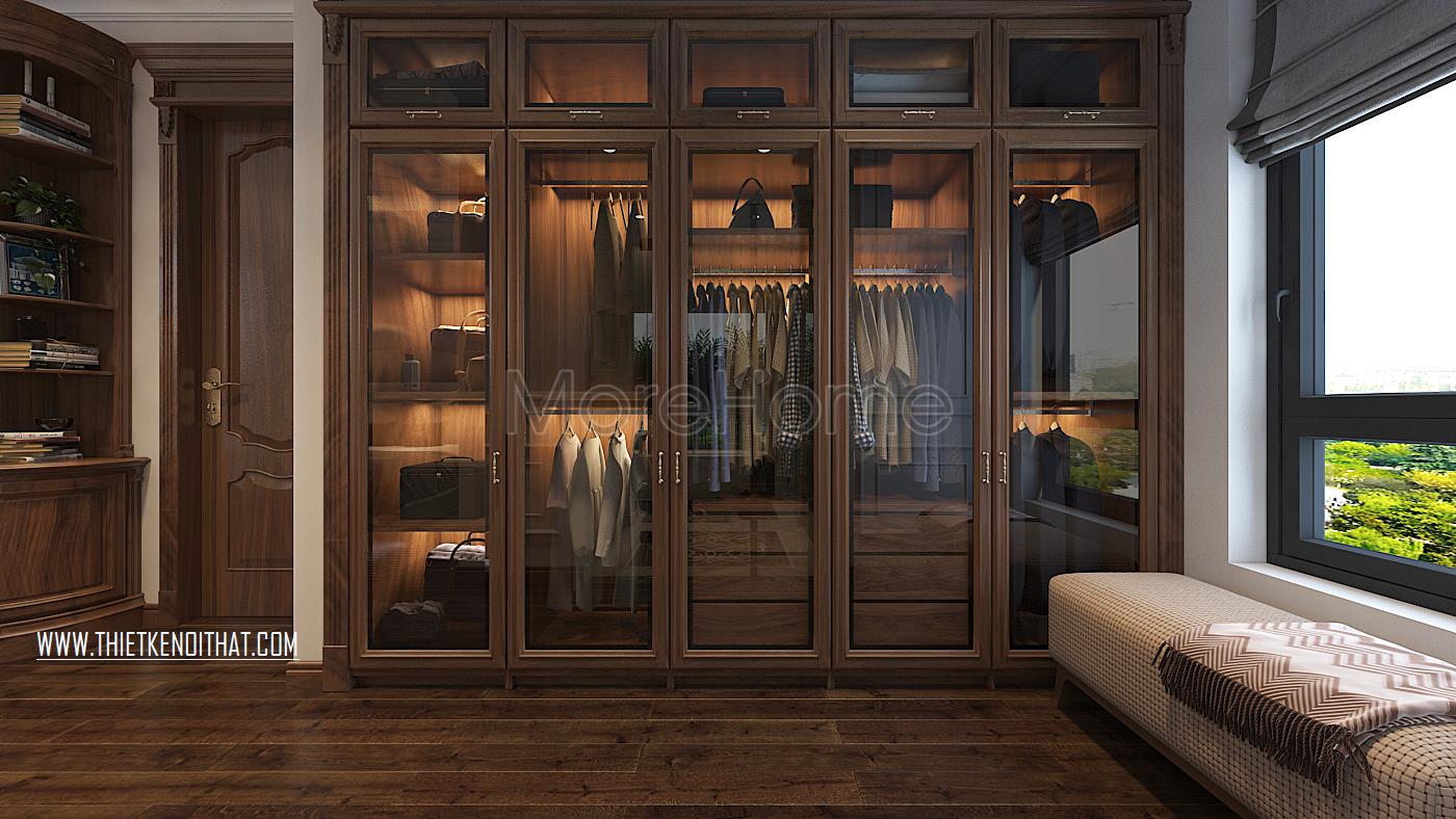 10 Mẫu tủ quần áo gỗ óc chó đẳng cấp thượng hạng